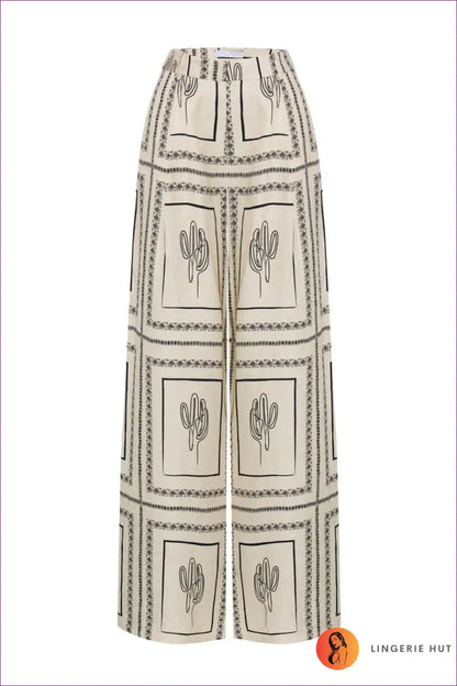 Pyjama Set with Cactus Print - Desert Dreams Comfort for All Season, Casual, Cotton, Everyday, Floral