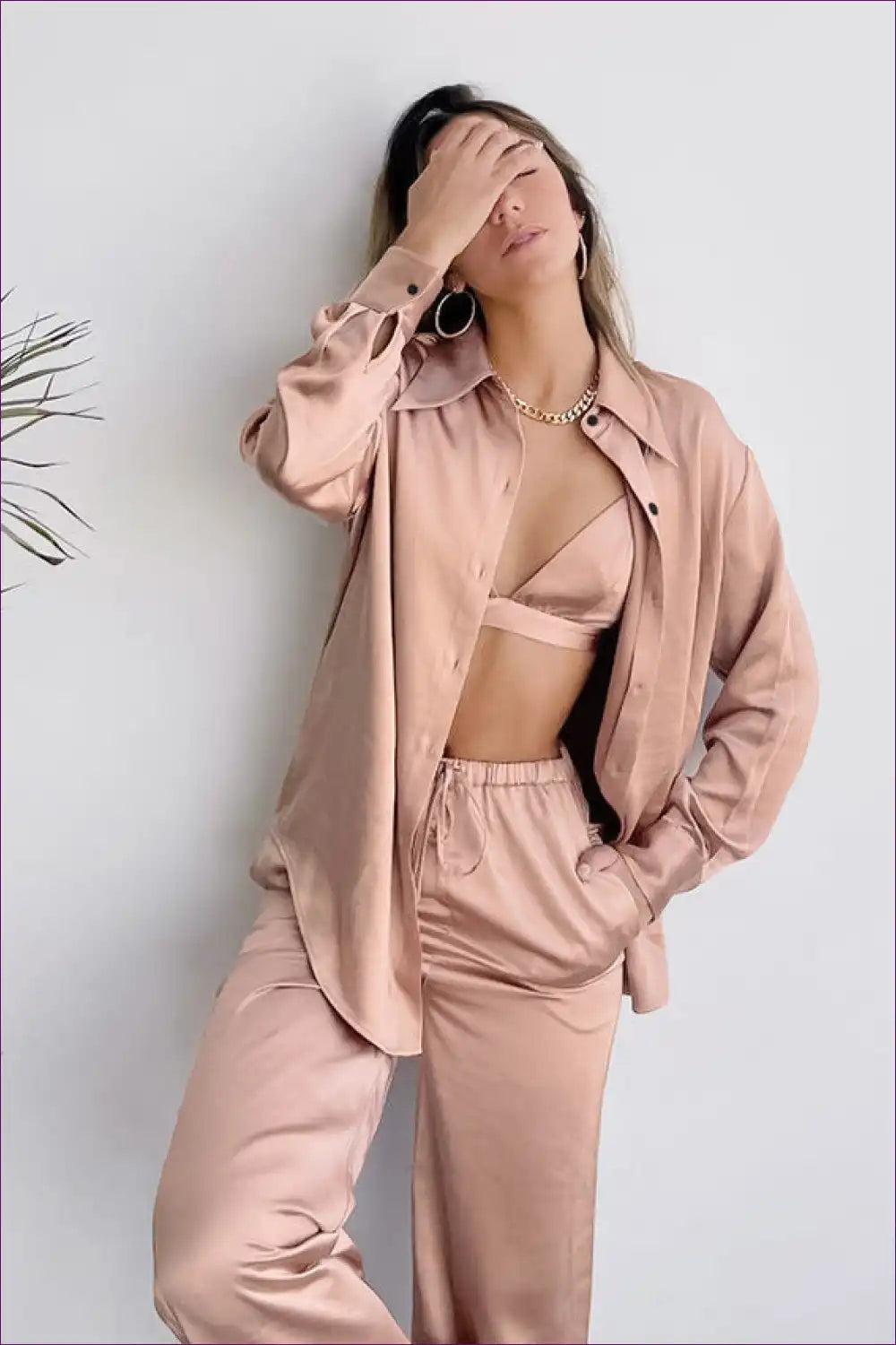 Pyjama Set with Collared Shirt - Executive Comfort for All Season, Casual, Cotton, Everyday,