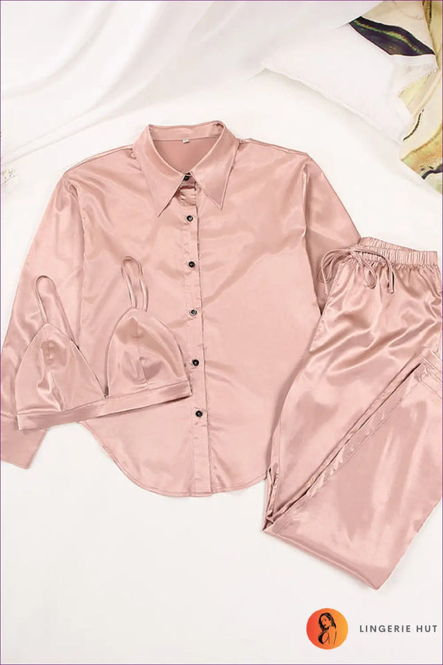 Collared Pyjama Set with Shirt - Effortless Elegance