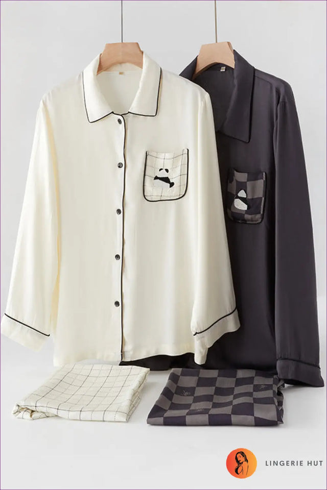 Pyjama Set with Embroidered Detail - Playful Evenings