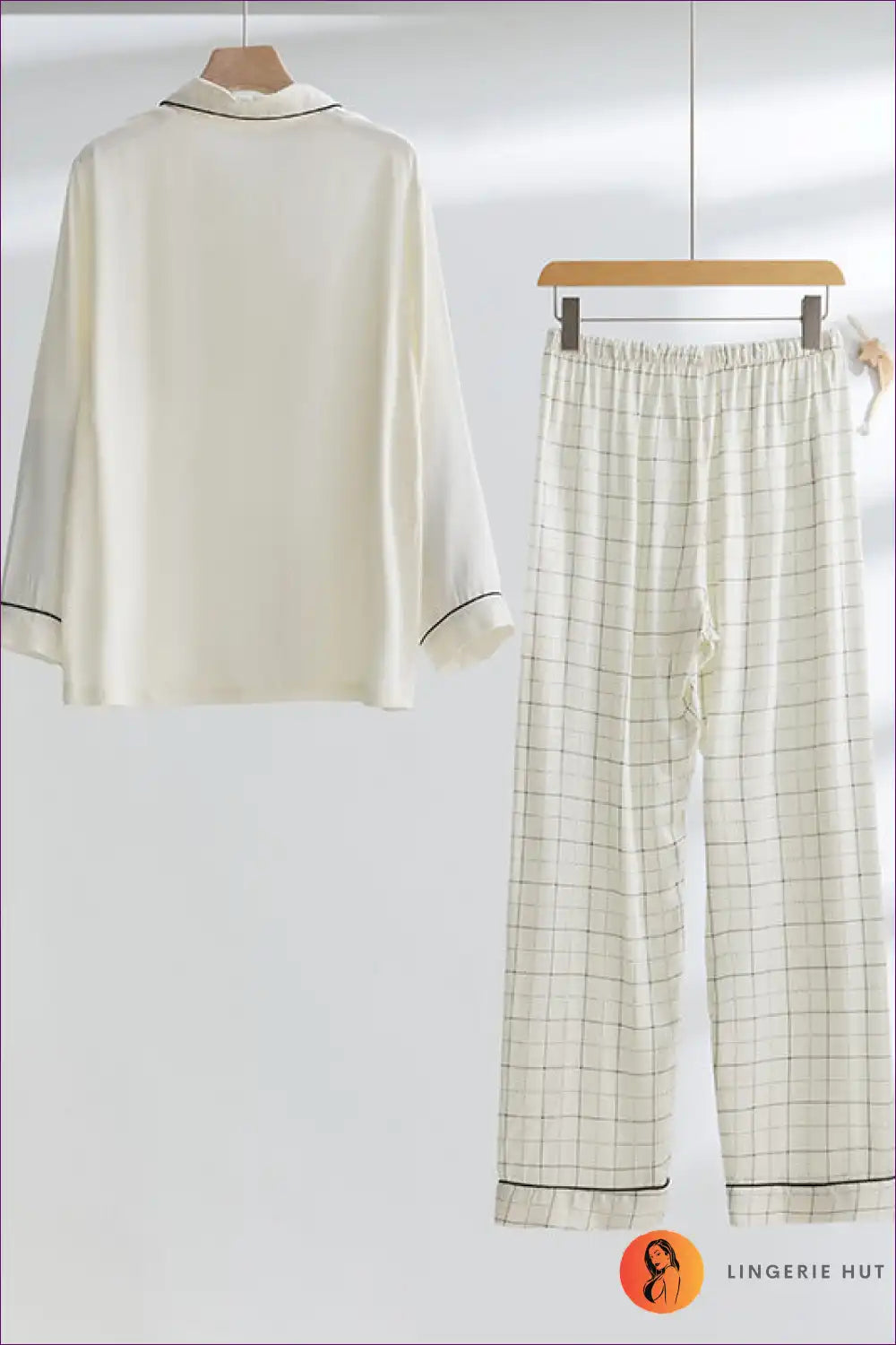 Pyjama Set with Embroidered Detail - Playful Evenings for All Season, Casual, Cotton, Everyday,