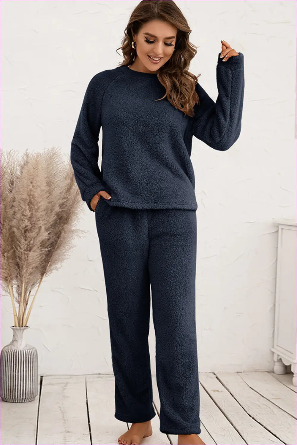 Pyjama Set with Shorts and Tie Detail - Off-duty Comfort - s / Navy Blue - Loungewear - Lingerie Hut - Adjustable