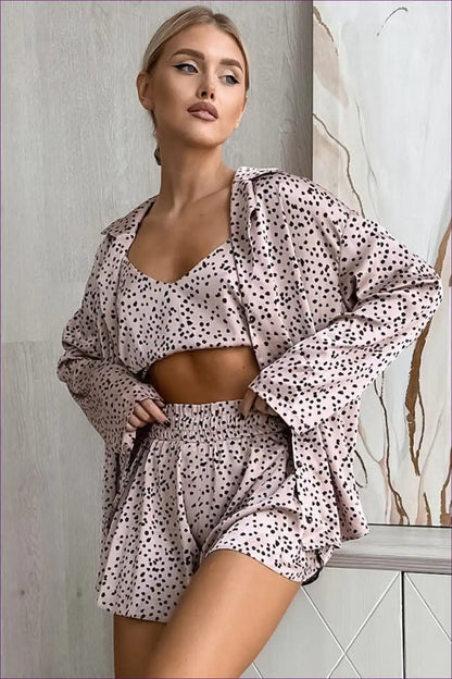 Pyjama Set with Spotted Print - Playful Evenings for Casual, Glamour, just In, Night In, Nightwear