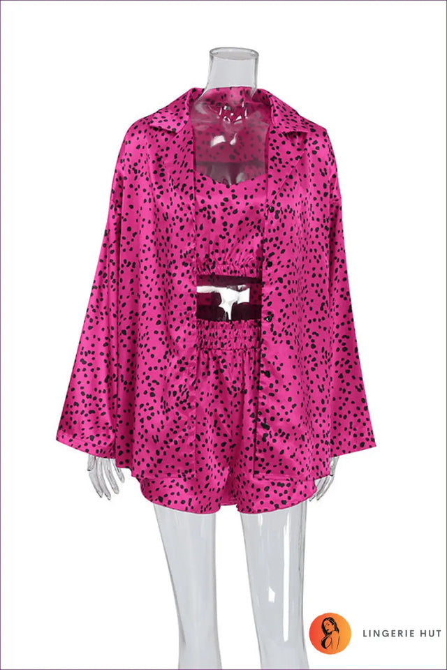 Polka Dot Pyjama With Robe - Effortless Home Glamour