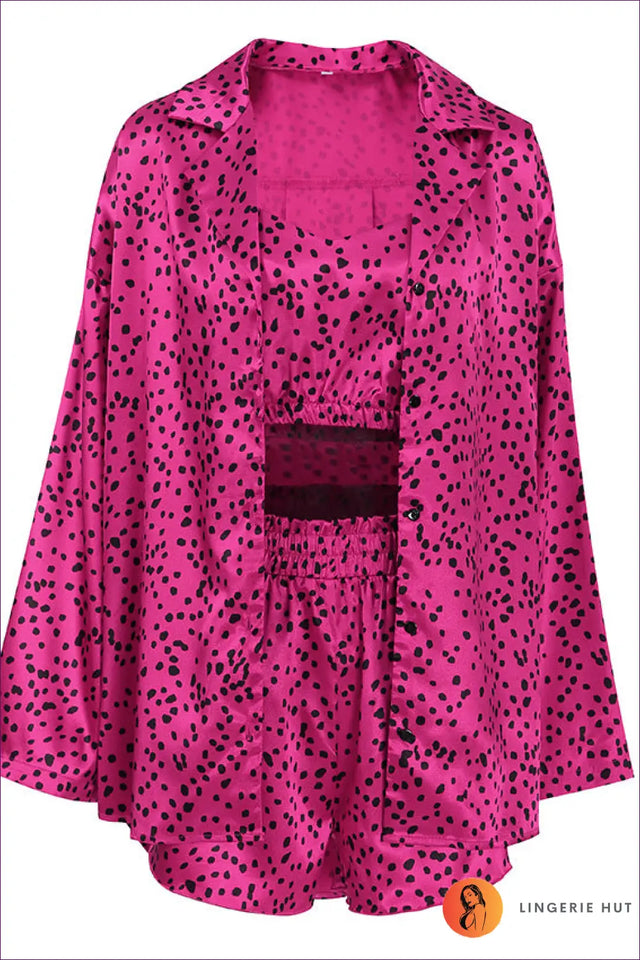 Polka Dot Pyjama With Robe - Effortless Home Glamour
