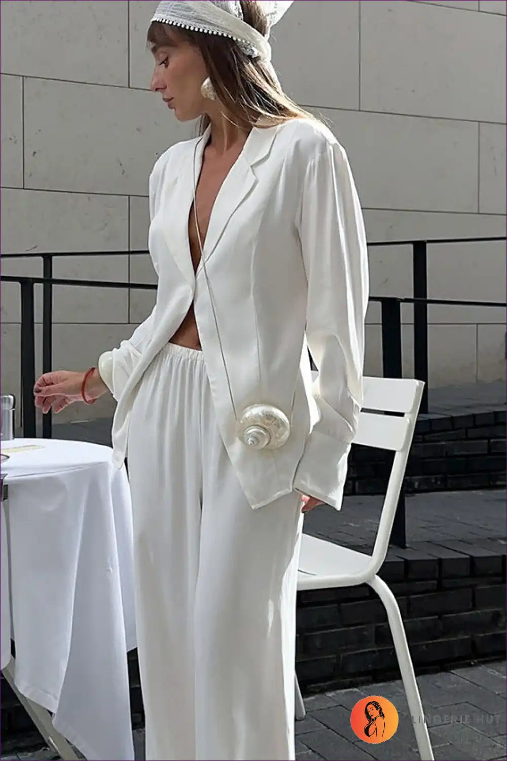 Pyjama Set with Wide Legs - Effortless Grace for All Season, Casual, just In, Loungewear, Modest