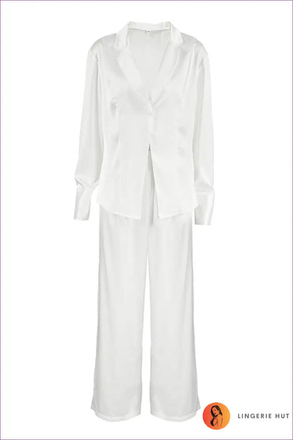Pyjama Set with Wide Legs - Effortless Grace for All Season, Casual, just In, Loungewear, Modest