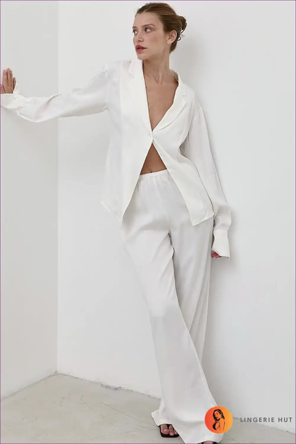 Pyjama Set with Wide Legs - Effortless Grace for All Season, Casual, just In, Loungewear, Modest