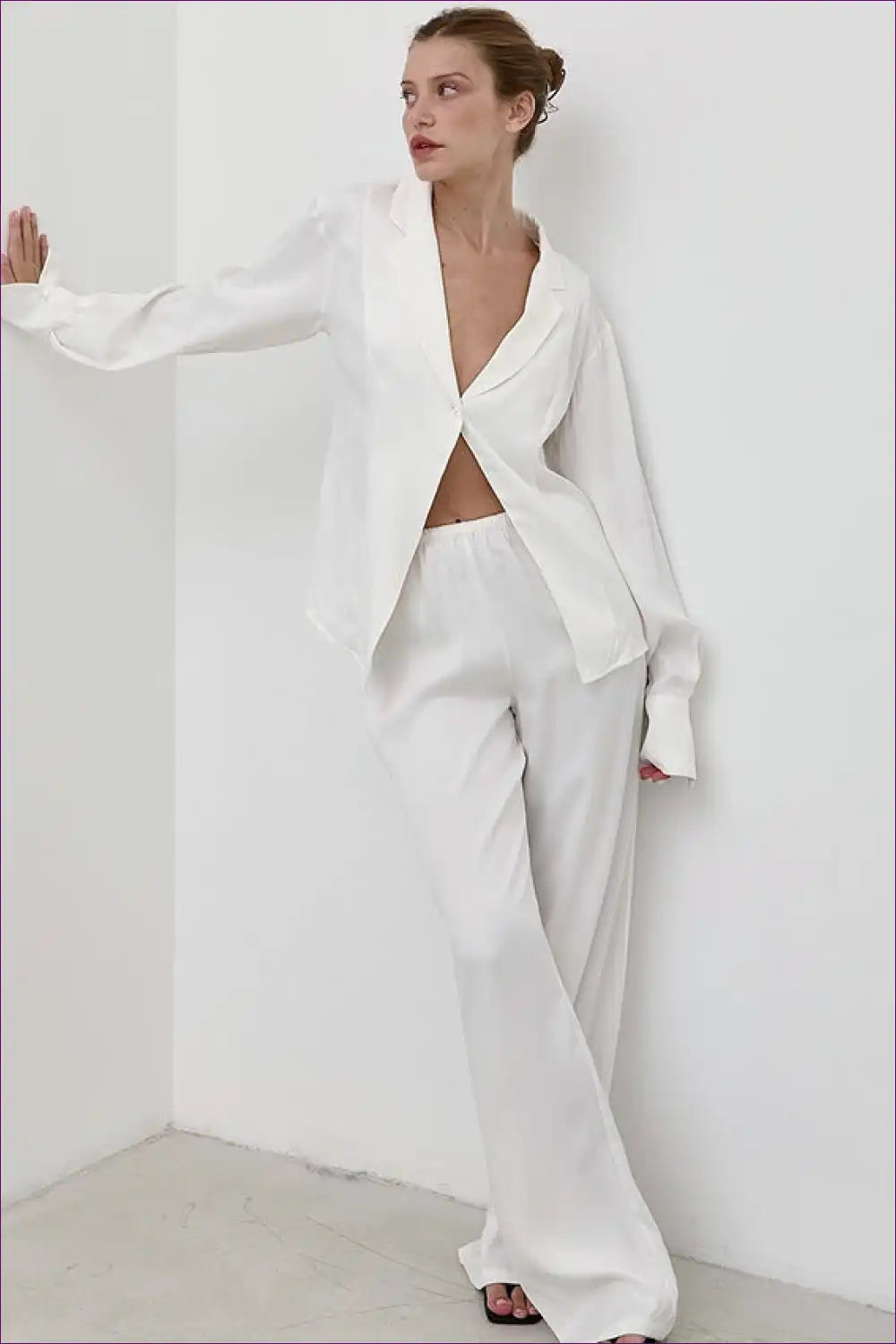 Pyjama Set with Wide Legs - Effortless Grace for All Season, Casual, just In, Loungewear, Modest