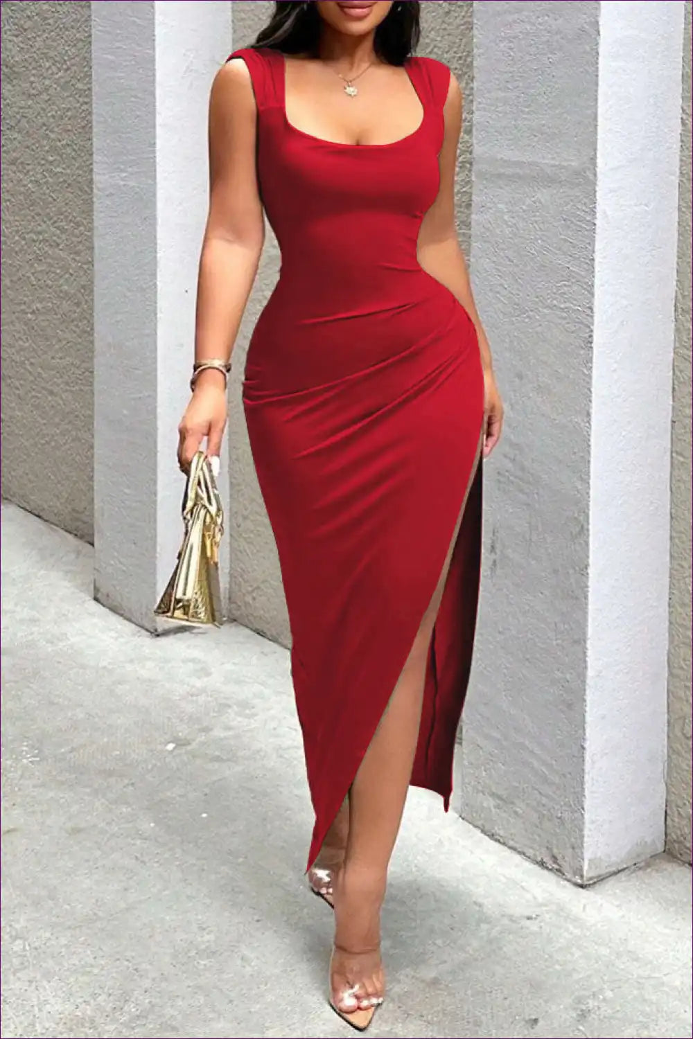 Red Backless Bodycon Dress – Sexy Sleeveless Party Outfit