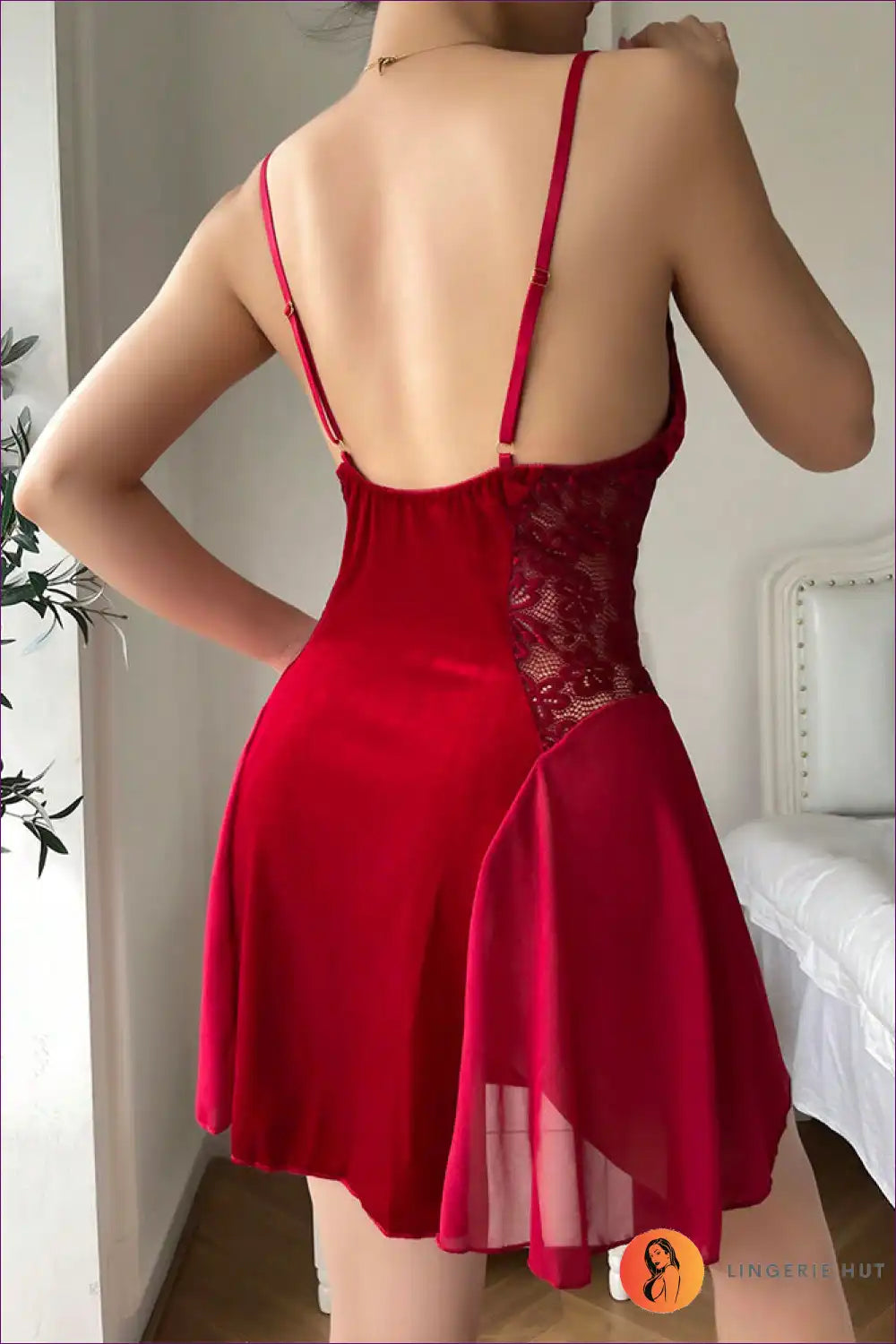 Red Velvet Lace Chemise - Passionate Romance For x