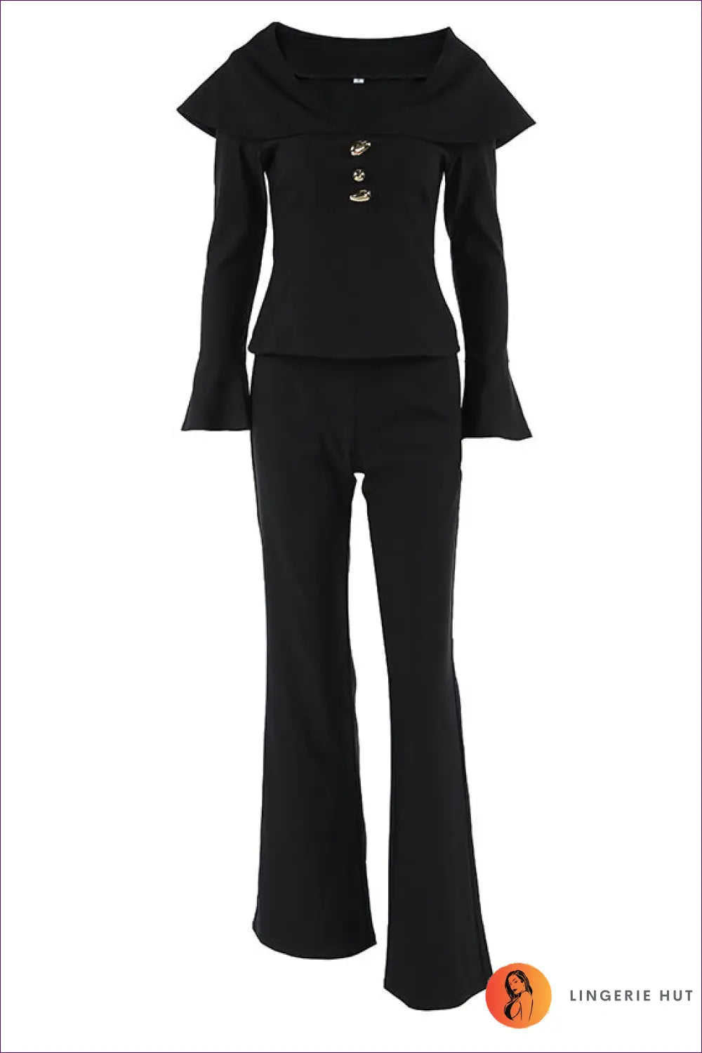 Retro co Ord V-neck Set - Effortless Elegance - Lingerie Hut - Autumn • Casual • Evening Wear • Modest