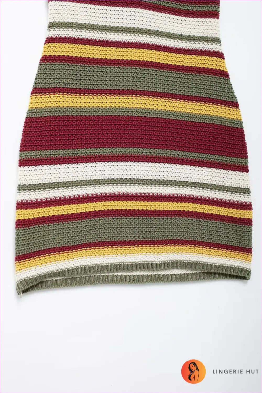 Retro Stripe Knit Mini Dress - Festival Ready Confidence - Dresses - Lingerie Hut - Bodycon • Boho • Casual