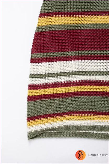 Retro Stripe Knit Mini Dress - Festival Ready Confidence - Dresses - Lingerie Hut - Bodycon • Boho • Casual