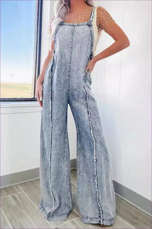 Retro Washed Denim Overalls – Casual Spring Style For x
