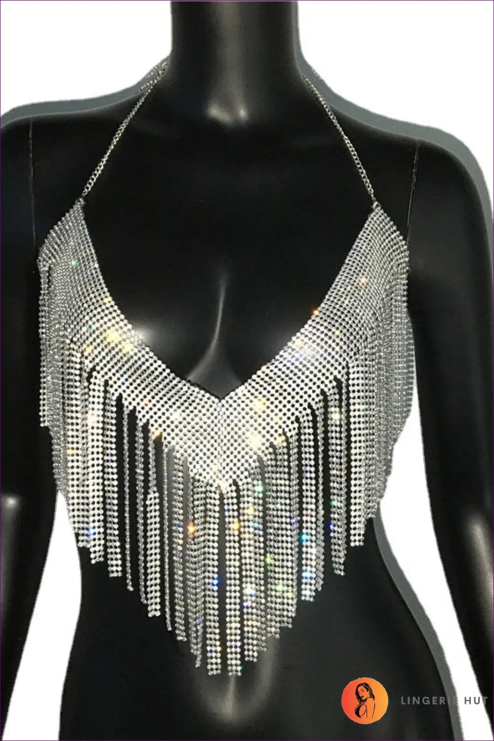 Rhinestone Crop Halter Top - Summer Evenings Sorted - Clothing Tops - Lingerie Hut - Clubwear • Date Night • Glamour