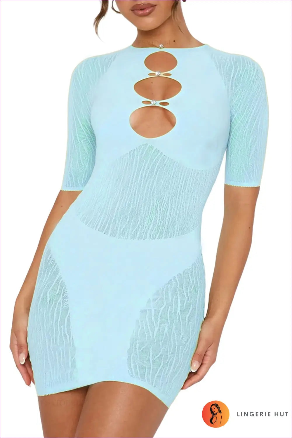 Command Attention In Our Rhinestone Cutout Bodycon. Limited Stock Available, Get Ready To Dazzle At Parties