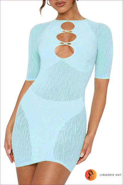 Command Attention In Our Rhinestone Cutout Bodycon. Limited Stock Available, Get Ready To Dazzle At Parties