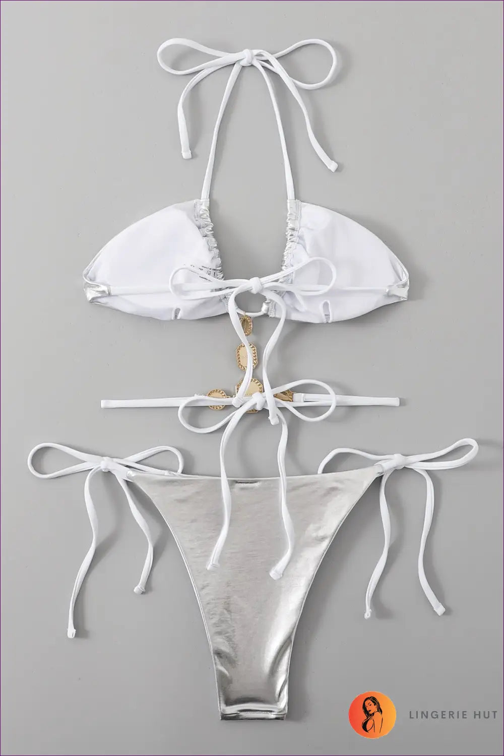 Rhinestone Halter Bikini - Festival Beach Glamour - Cutout • Party • Polyester - Lingerie Hut