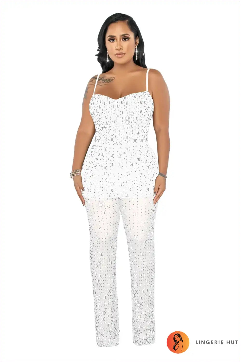 Step Into Our Rhinestone Radiance Jumpsuit And Embrace Your Glamorous Side. This Isn’t Just Fashion; It’s