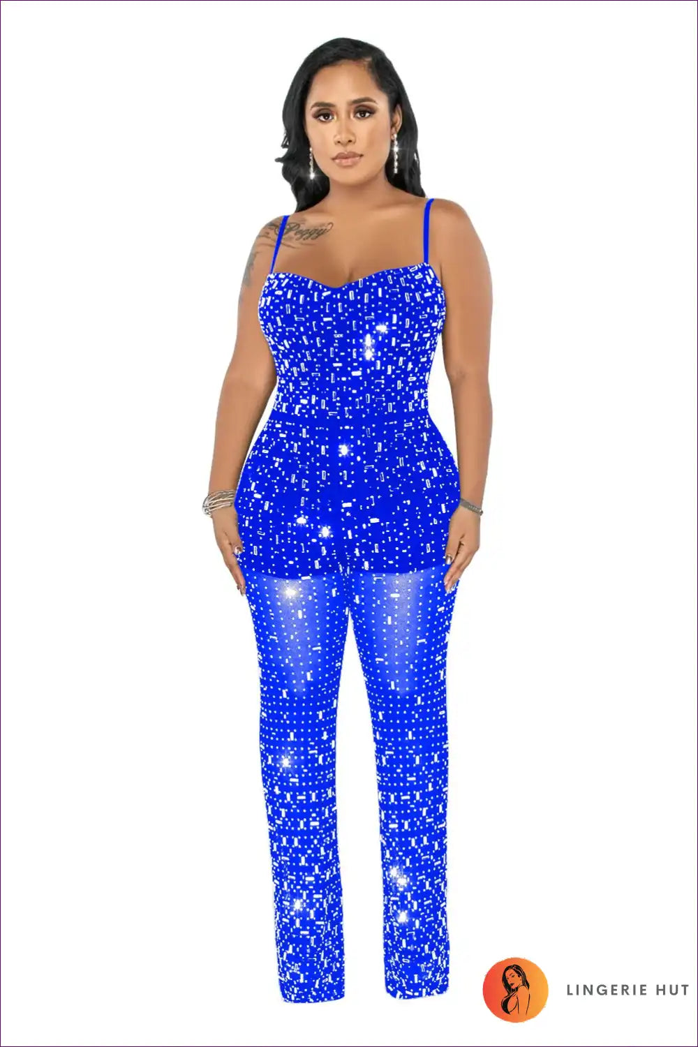 Step Into Our Rhinestone Radiance Jumpsuit And Embrace Your Glamorous Side. This Isn’t Just Fashion; It’s