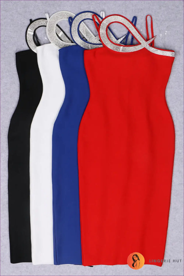 Rhinestone Strap Bandage Mini Dress - The One They'll Ask About