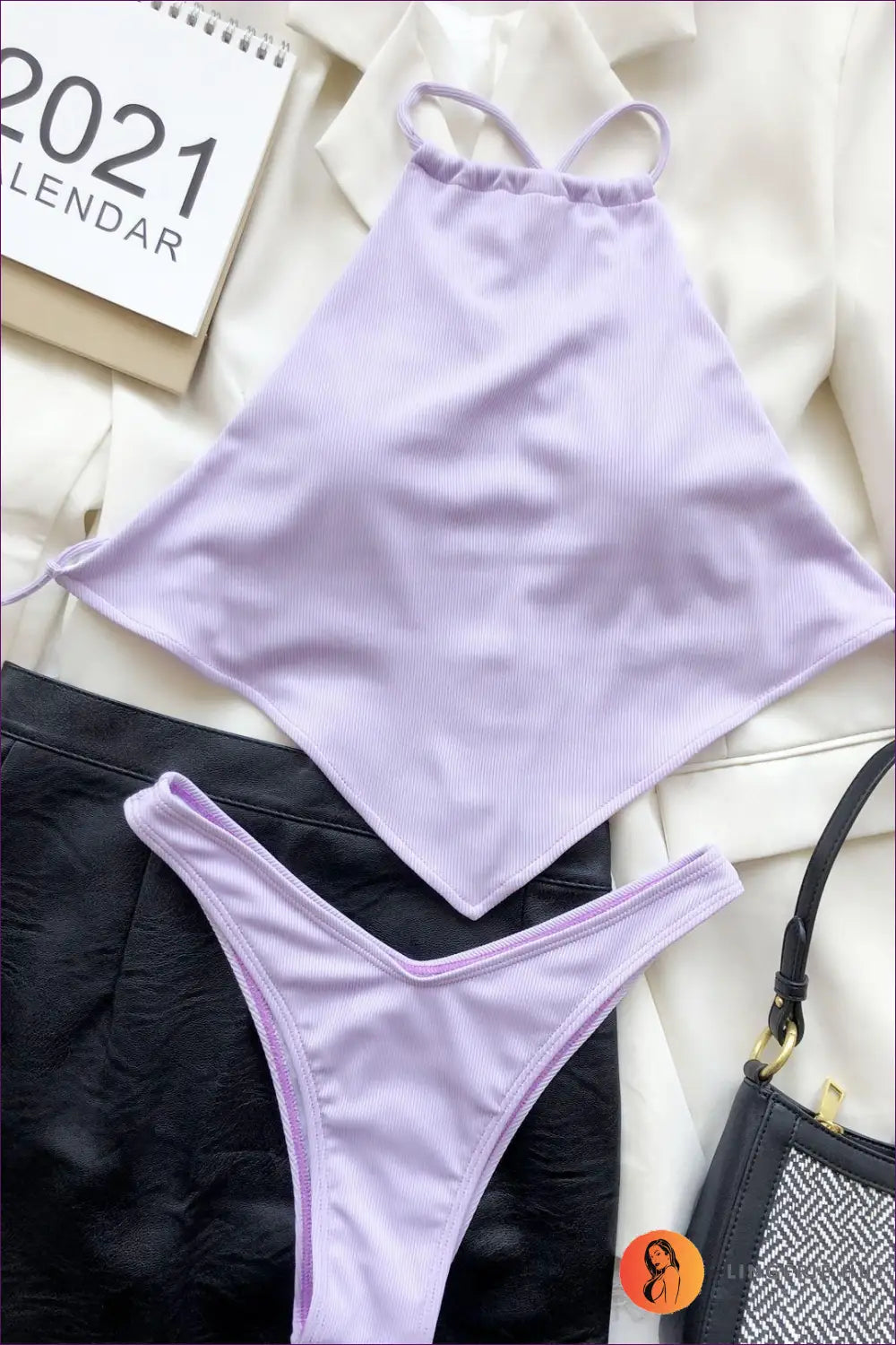Ribbed Bikini with Halter Neck - Sun-soaked Boho Vibes - s / Purple - Swimwear - Lingerie Hut - Backless • Beachwear