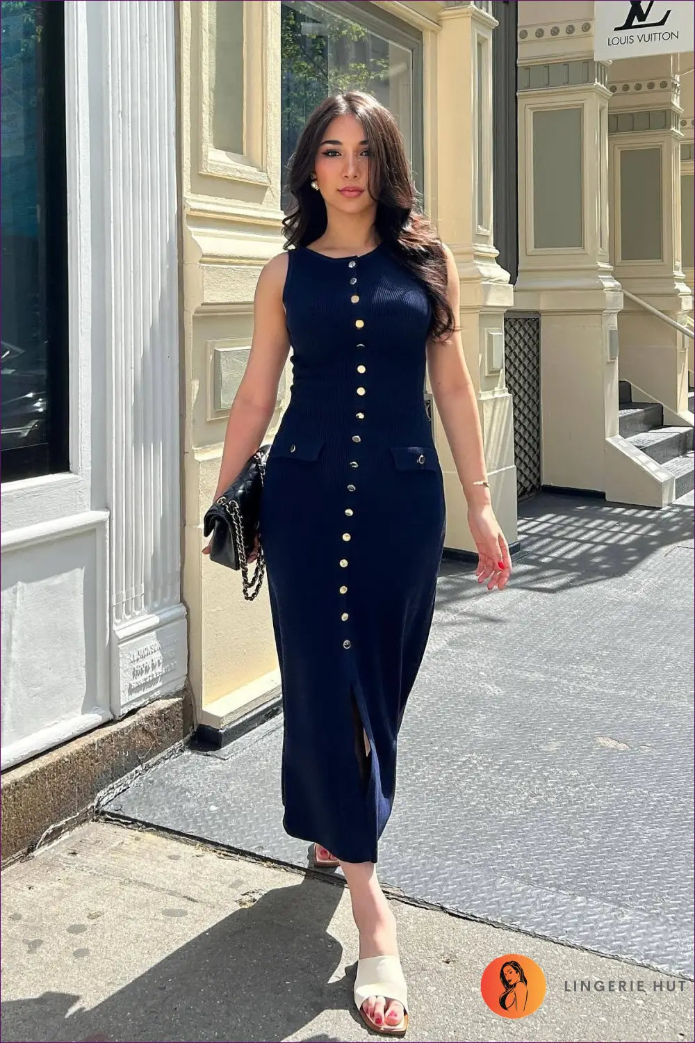 Ribbed Button-up Maxi Dress - Day-to-night Versatility - s / Blue - Dresses - Button Front • Casual • Clothing • Cotton