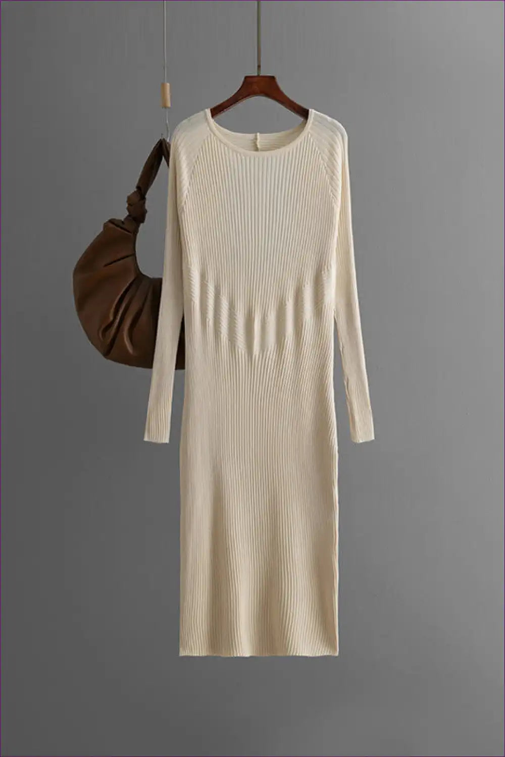 Ribbed Knit Bodycon Midi Dress - Sleek Everyday Layers