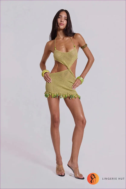 Ribbed Knit Maxi Dress with Double Thigh Split - Coastal Confidence - Beachwear • Bodycon • Casual • Dresses - Lingerie