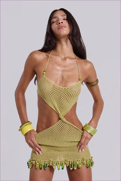 Ribbed Knit Maxi Dress with Double Thigh Split - Coastal Confidence - Beachwear • Bodycon • Casual • Dresses - Lingerie