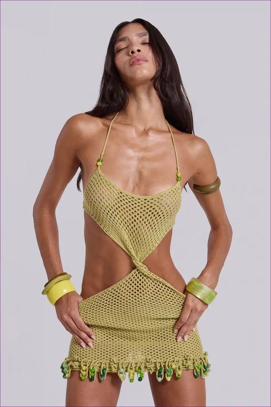 Ribbed Knit Maxi Dress with Double Thigh Split - Coastal Confidence - Beachwear • Bodycon • Casual • Dresses - Lingerie