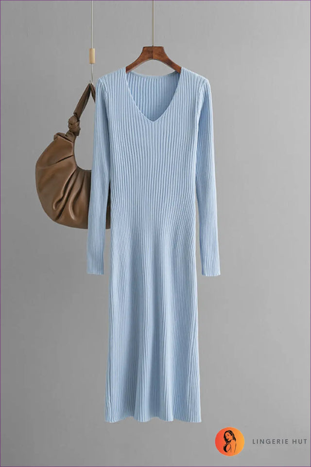 Ribbed Knit Midi Dress - Effortless Everyday Ease