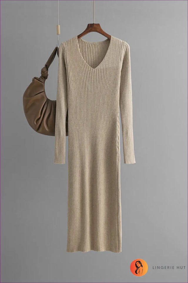 Ribbed Knit Midi Dress - Effortless Everyday Ease