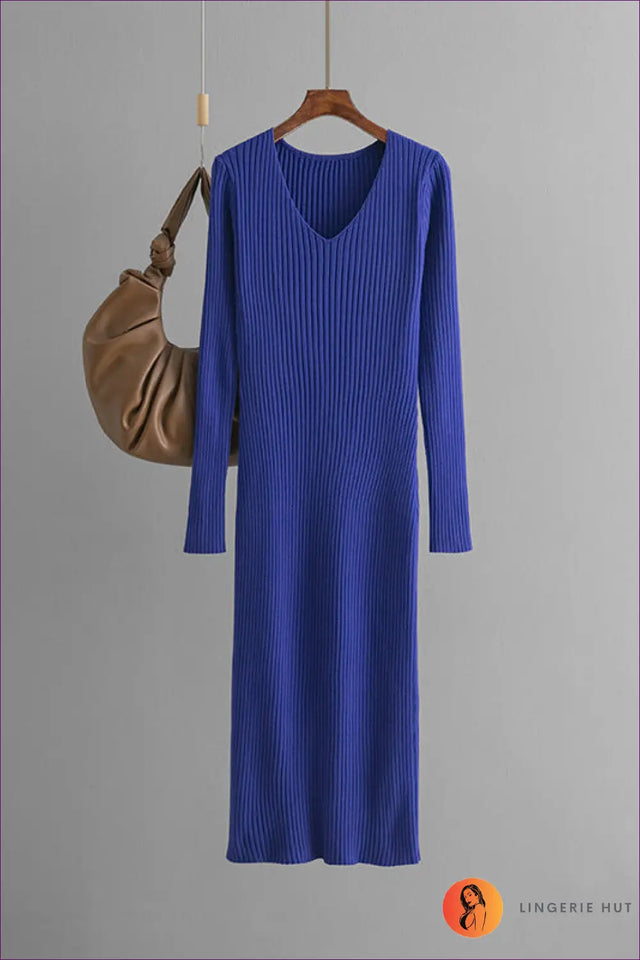 Ribbed Knit Midi Dress - Effortless Everyday Ease