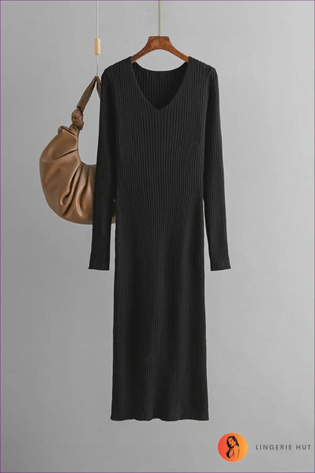 Ribbed Knit Midi Dress - Effortless Everyday Ease