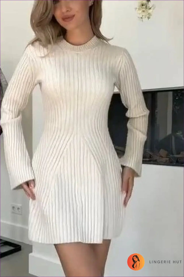 Ribbed Sweater Mini Dress - Quiet Confidence For Autumn