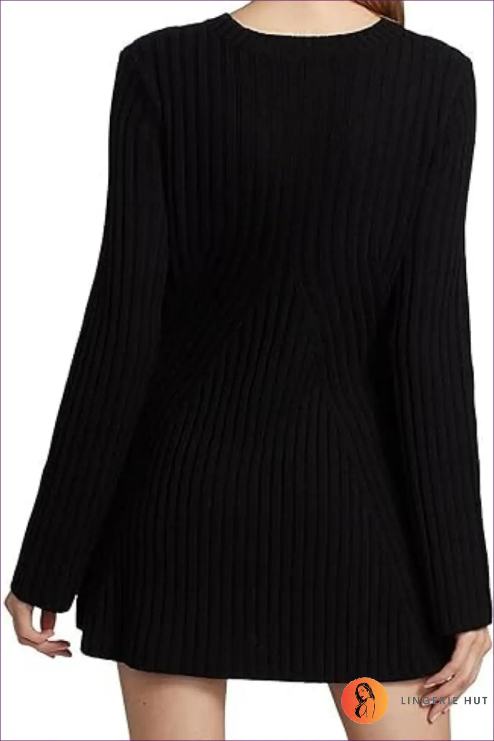 Ribbed Sweater Mini Dress - Quiet Confidence for Autumn - s / Black - Dresses - Lingerie Hut - All Season • Autumn