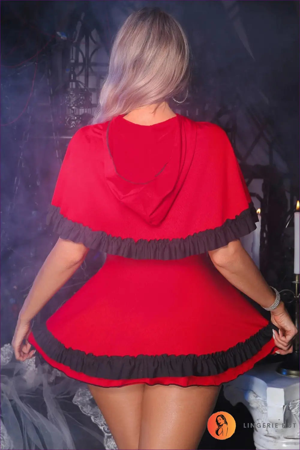 Riding Hood Costume Set with Cloak Detail - Playful Fantasy - Halloween • just in • Party • Polyester - Lingerie Hut