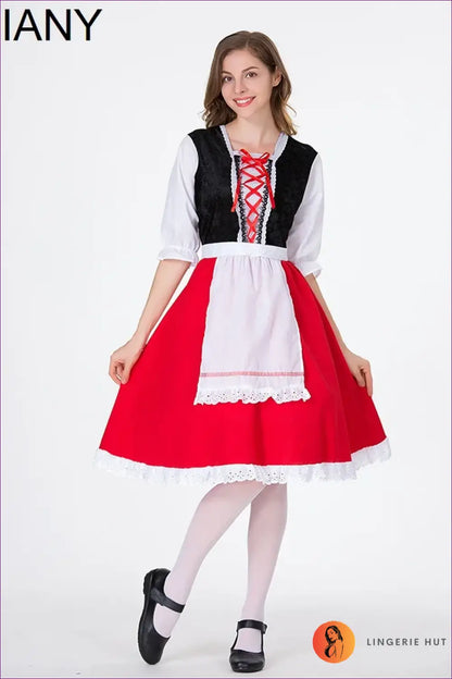 Riding Hood Costume Set - Hooded Cape Lace Bodice Mini Skirt - Halloween • just in • Party - Lingerie Hut