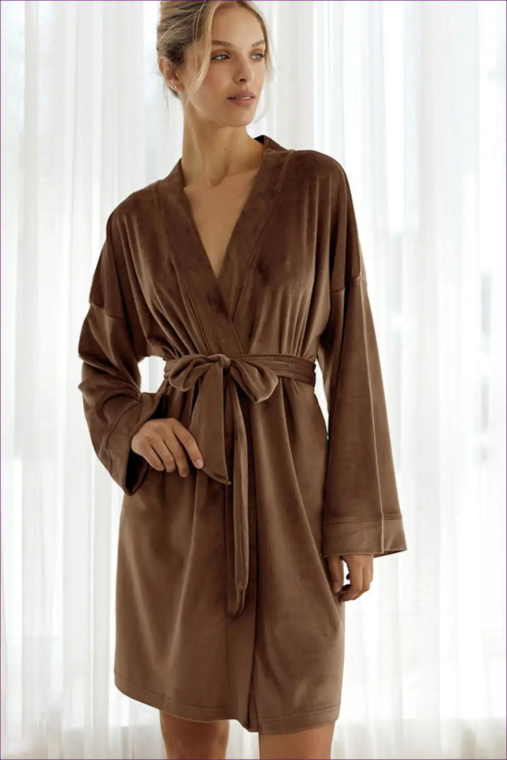 Robe with Plush Texture - Luxurious Retreat for Autumn, Casual, just In, Loungewear, Mini