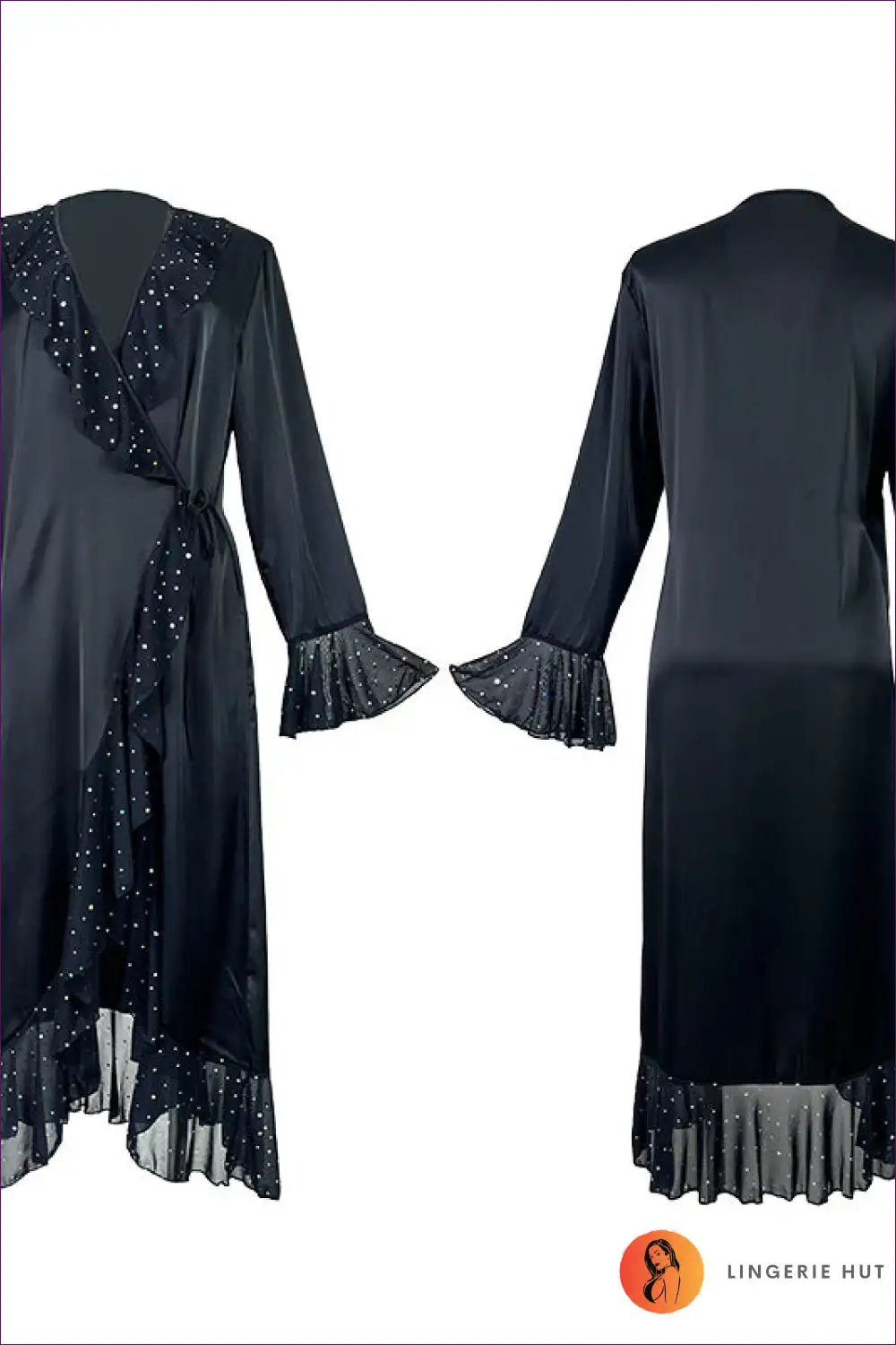 Robe with Sequin Details - Glamorous Evenings for Boudoir, Evening Wear, Glamour, just In, Loungewear