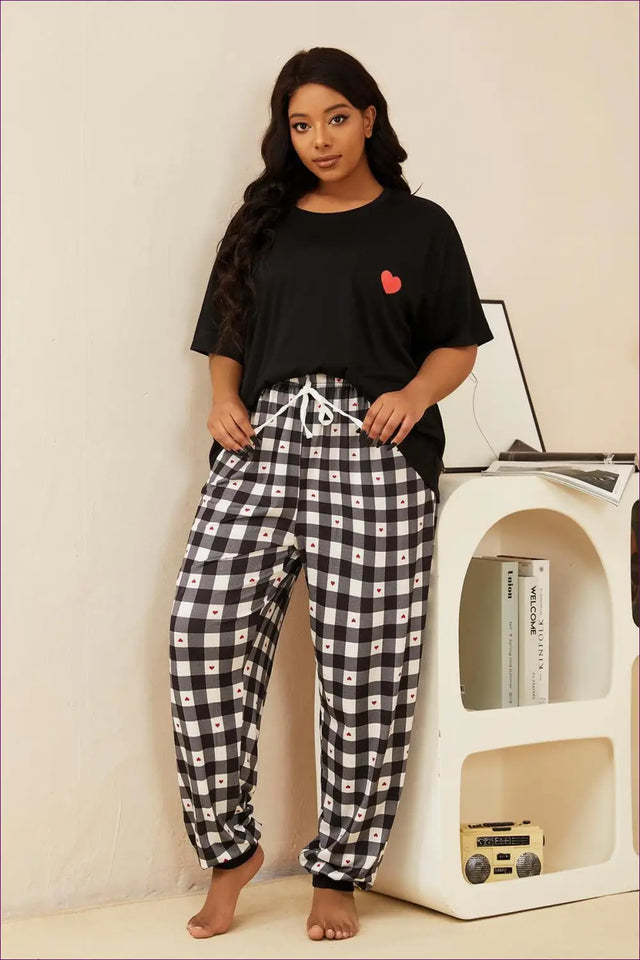 Heart Print Pyjama Set - Editorial Downtime Edit