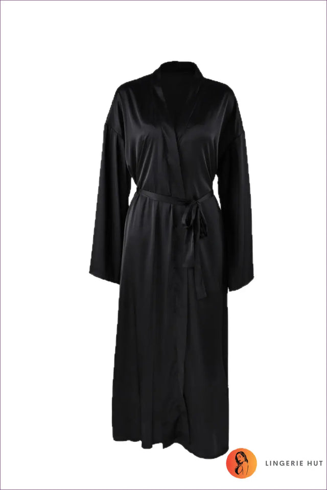 Robe and Slip Set with Lace Trim - Bridal Morning Calm