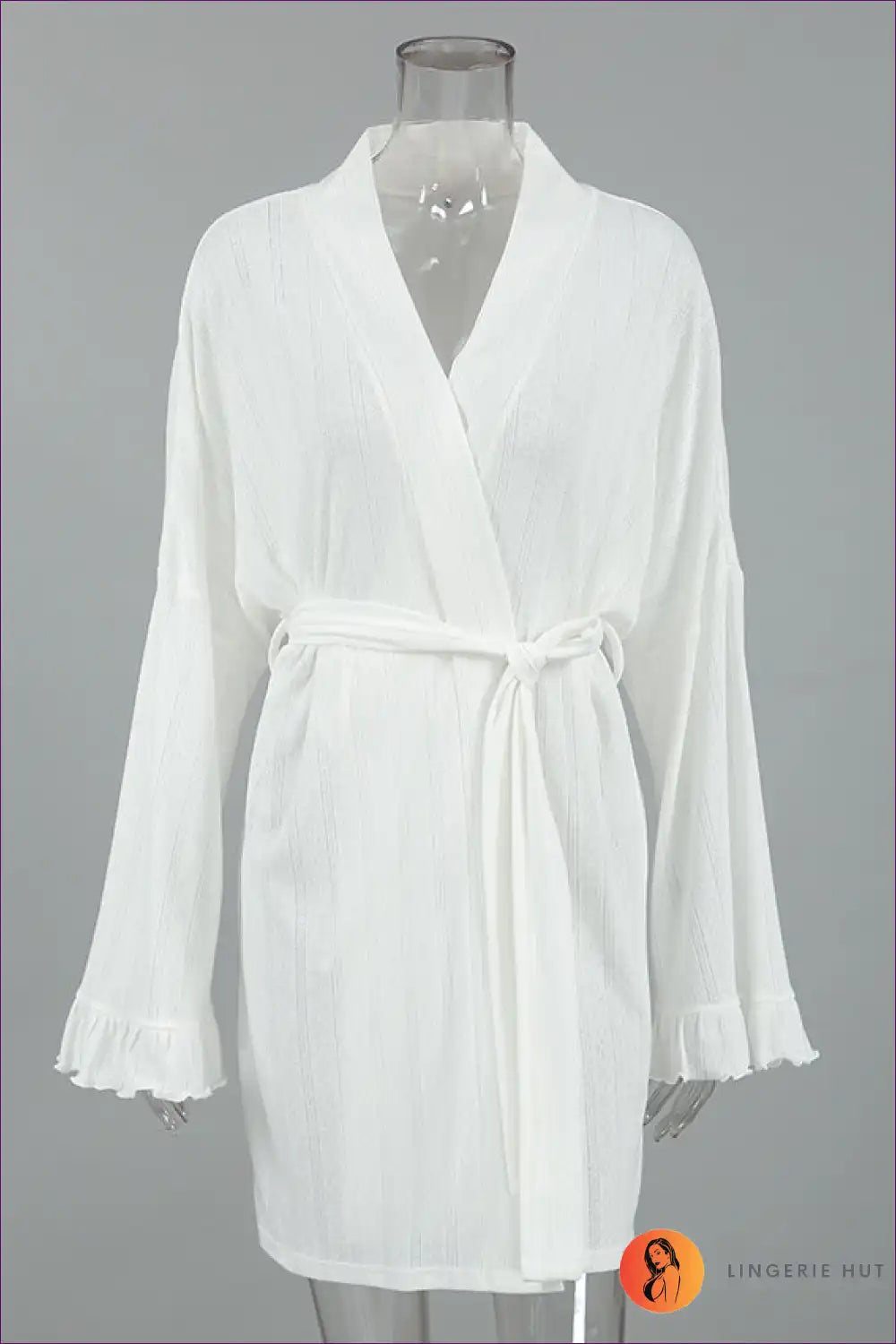 Robe with Textured Weave - Morning Ritual for All Season, Casual, Cotton, Everyday,