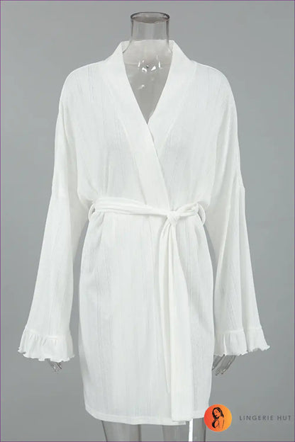 Robe with Textured Weave - Morning Ritual for All Season, Casual, Cotton, Everyday,
