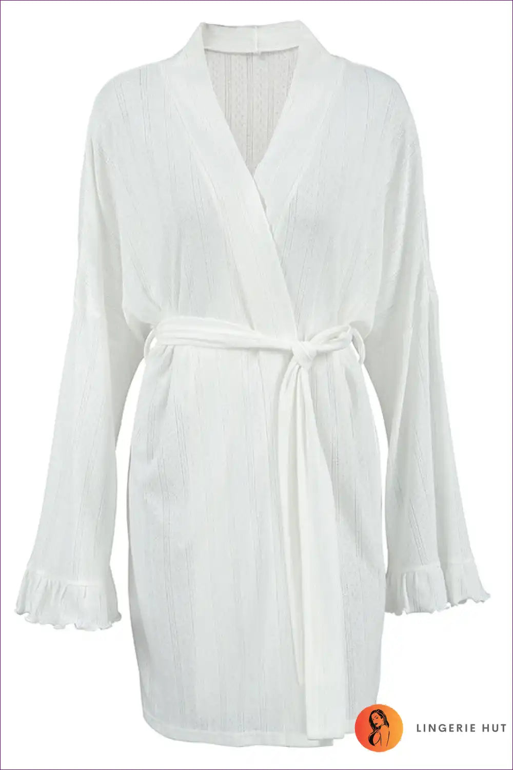 Robe with Textured Weave - Morning Ritual for All Season, Casual, Cotton, Everyday,