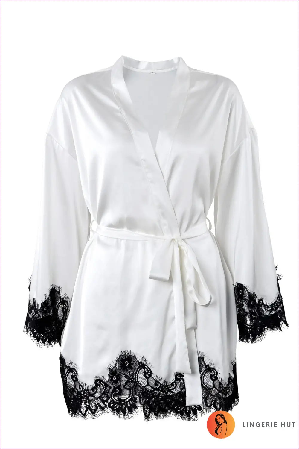 Robe with Tie Waist Detail - Late Afternoon Glow - just in • Lace • Mini • Night • Nightwear - Lingerie Hut