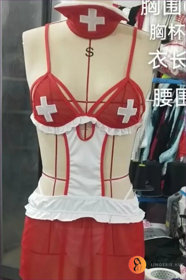 Nurse Costume Set with Apron & Headband - Fantasy Roleplay Ready