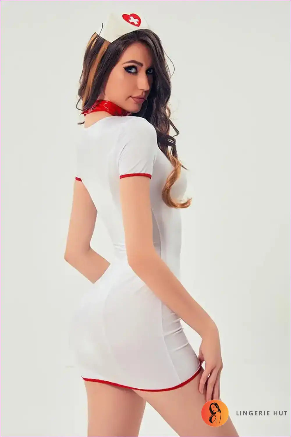 Role Play Nurse Uniform Dress with Modern Party Design for Clubwear, Costume, just In, Nurse,